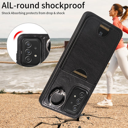 Samsung Galaxy A52/A52s 4G/5G Calf Texture Phone Case with Card Slot & Ring Holder - Durable & Stylish Protection