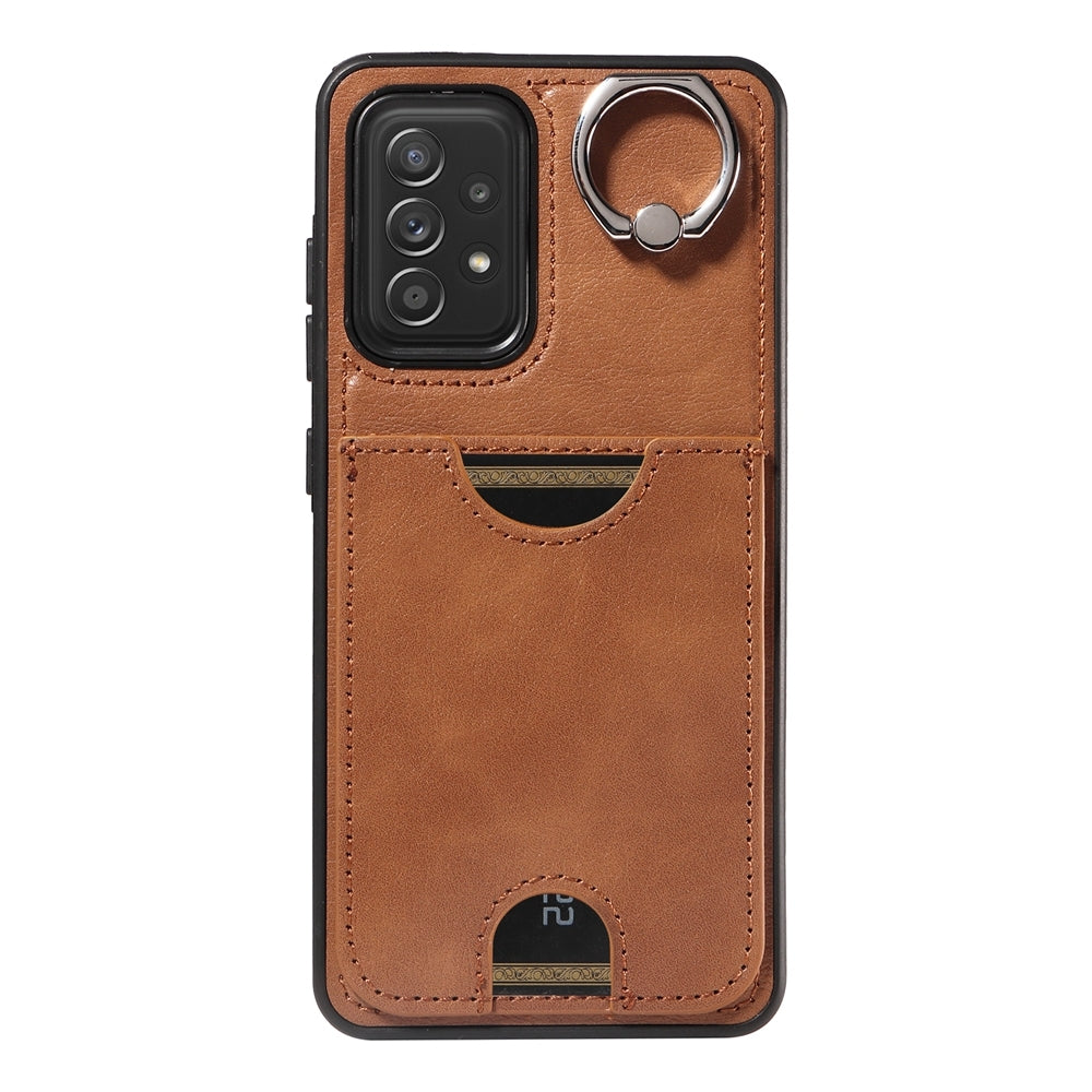 Samsung Galaxy A52/A52s 4G/5G Calf Texture Phone Case with Card Slot & Ring Holder - Durable & Stylish Protection
