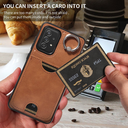 Samsung Galaxy A52/A52s 4G/5G Calf Texture Phone Case with Card Slot & Ring Holder - Durable & Stylish Protection