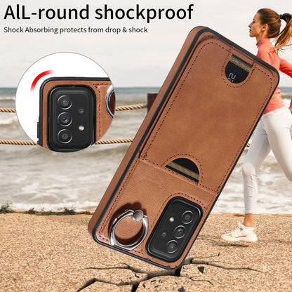 Samsung Galaxy A52/A52s 4G/5G Calf Texture Phone Case with Card Slot & Ring Holder - Durable & Stylish Protection