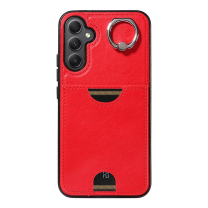 Samsung Galaxy A34 5G Calf Texture Phone Case with Card Slot & Ring Holder - Durable & Stylish Protection