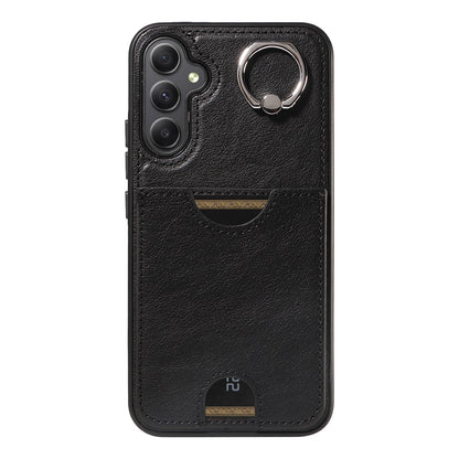 Samsung Galaxy A34 5G Calf Texture Phone Case with Card Slot & Ring Holder - Durable & Stylish Protection