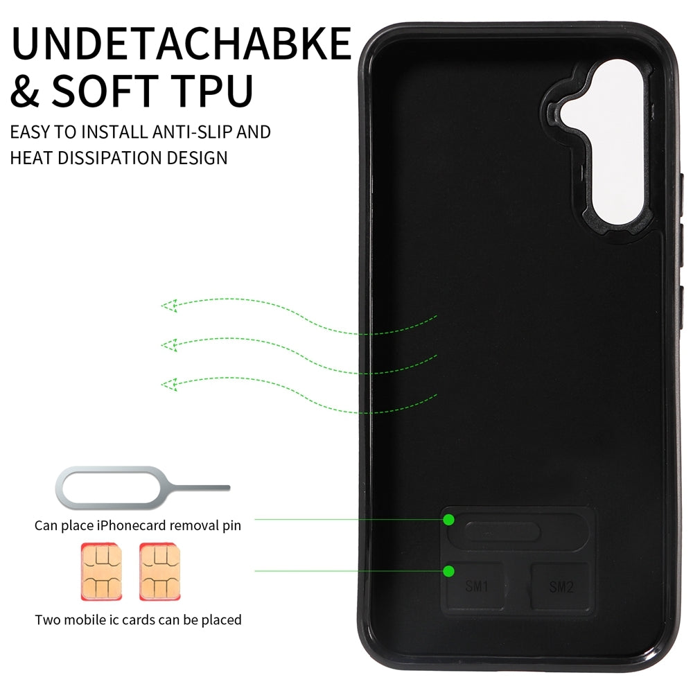 Samsung Galaxy A34 5G Calf Texture Phone Case with Card Slot & Ring Holder - Durable & Stylish Protection