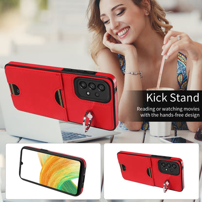 Samsung Galaxy A33 5G Calf Texture Phone Case with Card Slot & Ring Holder - Durable & Stylish Protection