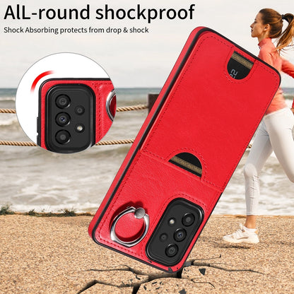 Samsung Galaxy A33 5G Calf Texture Phone Case with Card Slot & Ring Holder - Durable & Stylish Protection