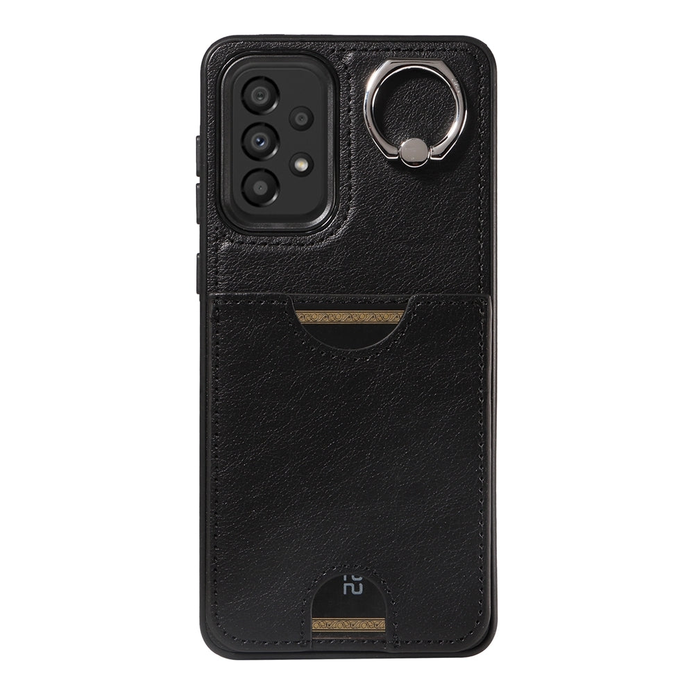 Samsung Galaxy A33 5G Calf Texture Phone Case with Card Slot & Ring Holder - Durable & Stylish Protection