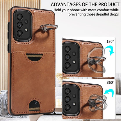 Samsung Galaxy A33 5G Calf Texture Phone Case with Card Slot & Ring Holder - Durable & Stylish Protection
