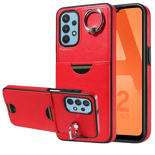 Samsung Galaxy A32 5G Calf Texture Phone Case with Card Slot & Ring Holder - Durable & Stylish Protection