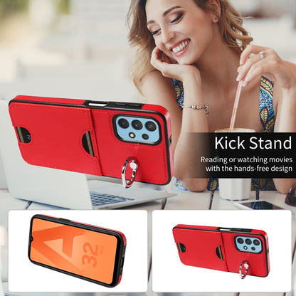 Samsung Galaxy A32 5G Calf Texture Phone Case with Card Slot & Ring Holder - Durable & Stylish Protection