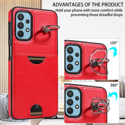 Samsung Galaxy A32 5G Calf Texture Phone Case with Card Slot & Ring Holder - Durable & Stylish Protection
