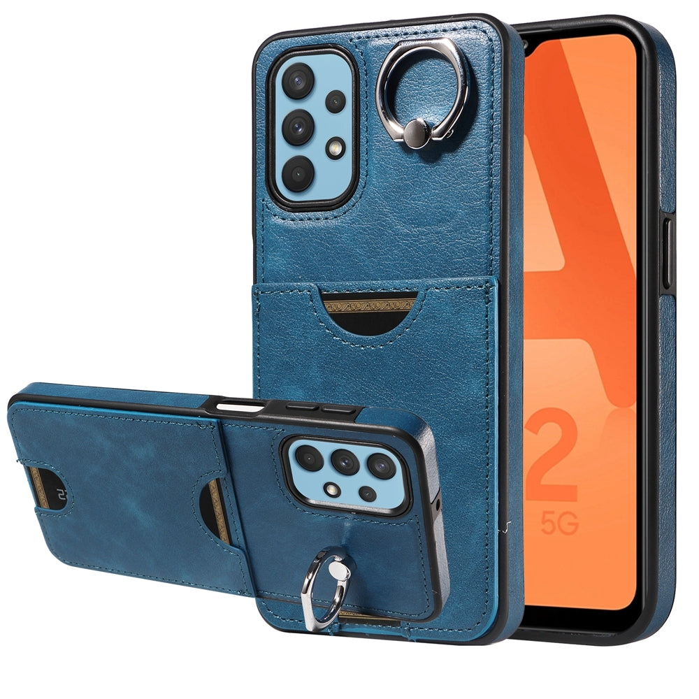 Samsung Galaxy A32 5G Calf Texture Phone Case with Card Slot & Ring Holder - Durable & Stylish Protection