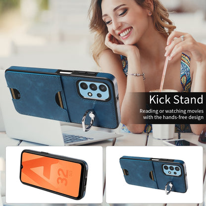 Samsung Galaxy A32 5G Calf Texture Phone Case with Card Slot & Ring Holder - Durable & Stylish Protection