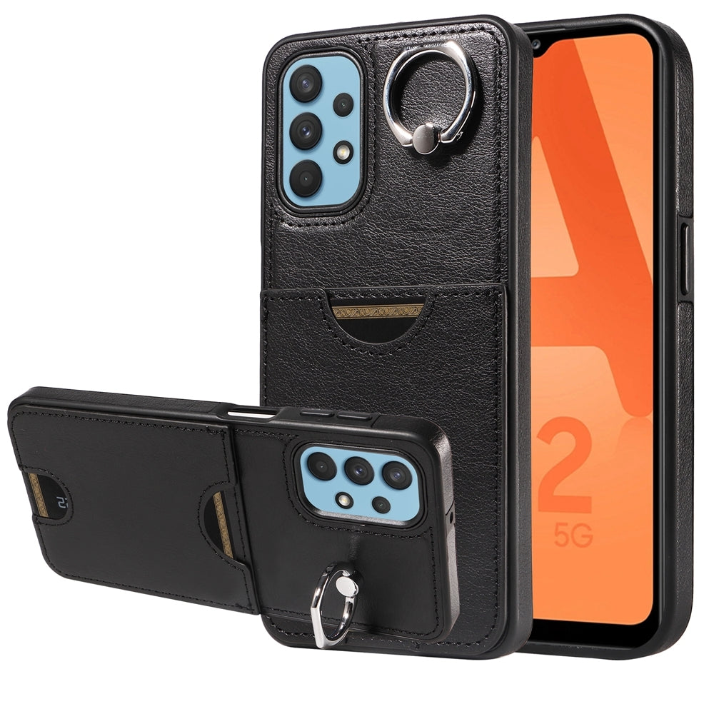 Samsung Galaxy A32 5G Calf Texture Phone Case with Card Slot & Ring Holder - Durable & Stylish Protection