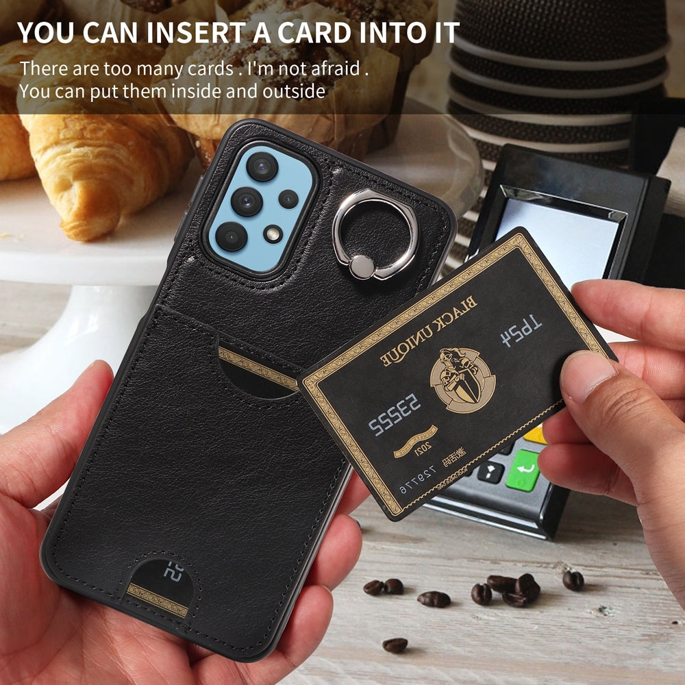 Samsung Galaxy A32 5G Calf Texture Phone Case with Card Slot & Ring Holder - Durable & Stylish Protection