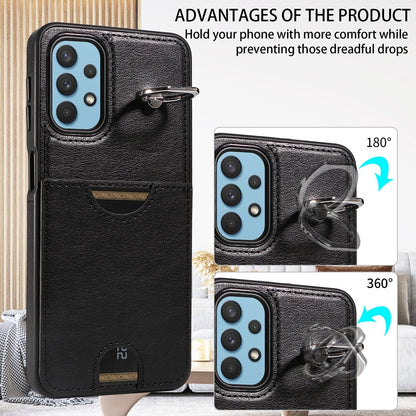Samsung Galaxy A32 5G Calf Texture Phone Case with Card Slot & Ring Holder - Durable & Stylish Protection