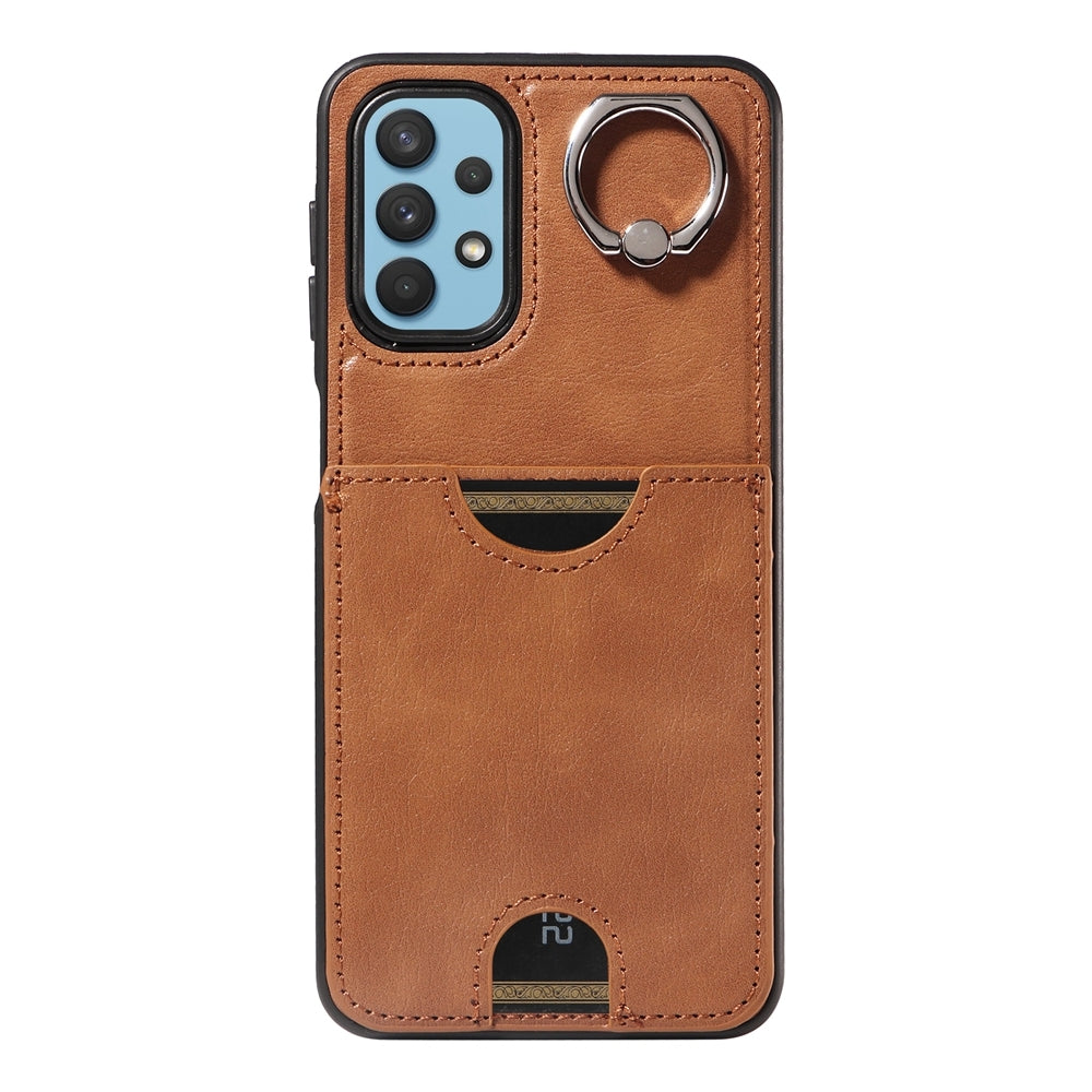Samsung Galaxy A32 5G Calf Texture Phone Case with Card Slot & Ring Holder - Durable & Stylish Protection
