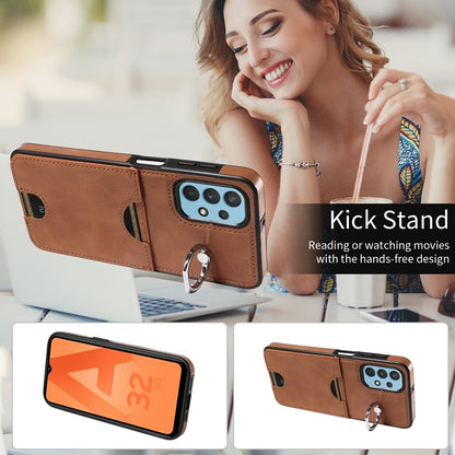 Samsung Galaxy A32 5G Calf Texture Phone Case with Card Slot & Ring Holder - Durable & Stylish Protection