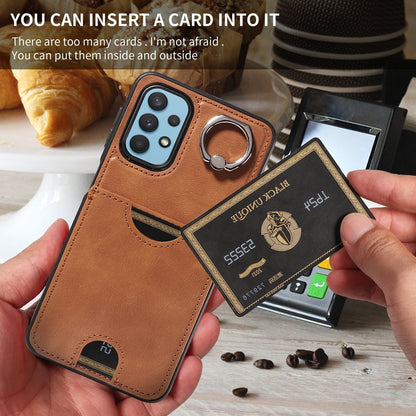 Samsung Galaxy A32 5G Calf Texture Phone Case with Card Slot & Ring Holder - Durable & Stylish Protection
