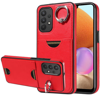 Samsung Galaxy A32 4G Calf Texture Phone Case with Card Slot & Ring Holder - Durable & Stylish Protection