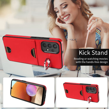 Samsung Galaxy A32 4G Calf Texture Phone Case with Card Slot & Ring Holder - Durable & Stylish Protection