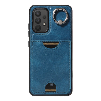 Samsung Galaxy A32 4G Calf Texture Phone Case with Card Slot & Ring Holder - Durable & Stylish Protection