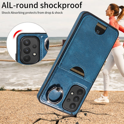 Samsung Galaxy A32 4G Calf Texture Phone Case with Card Slot & Ring Holder - Durable & Stylish Protection