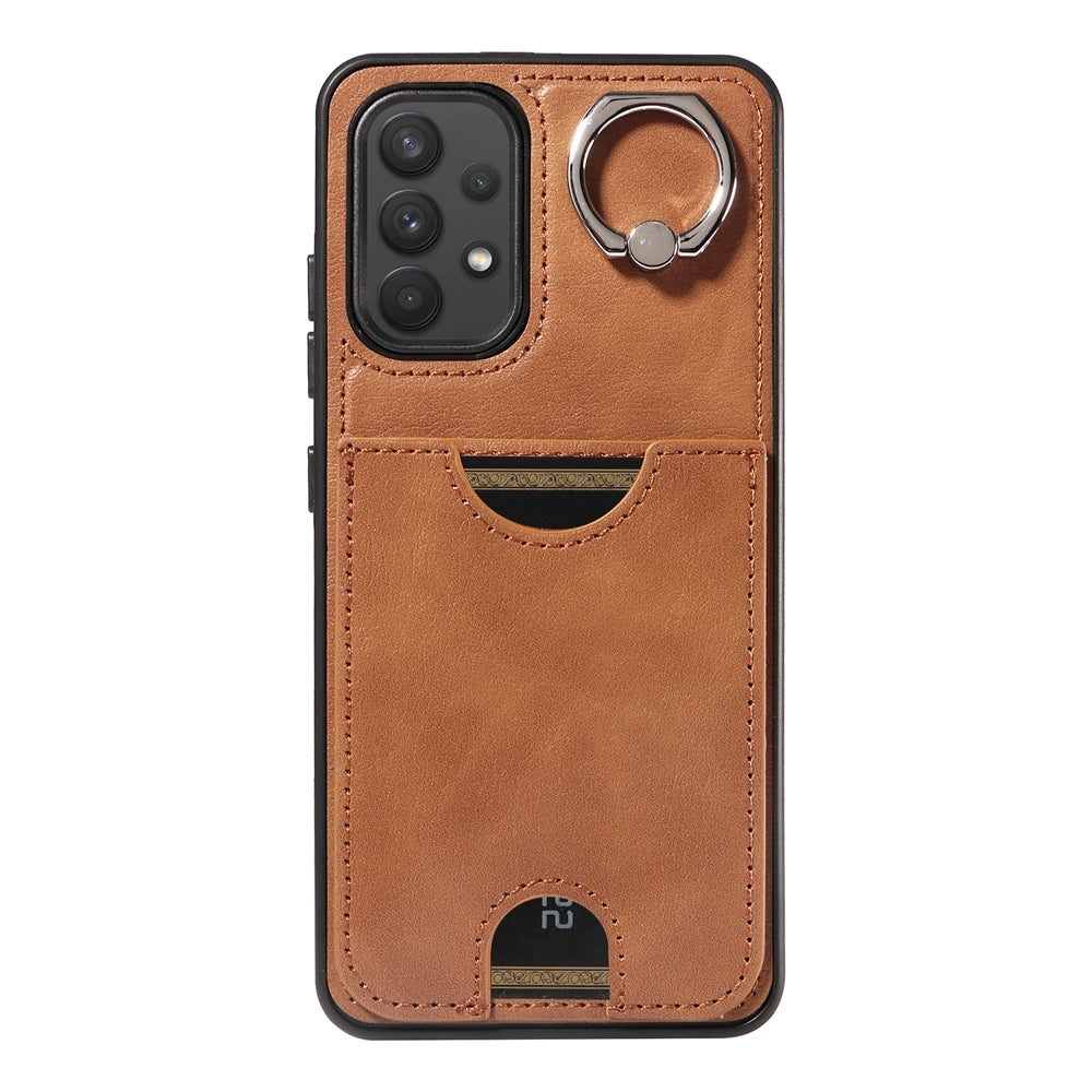Samsung Galaxy A32 4G Calf Texture Phone Case with Card Slot & Ring Holder - Durable & Stylish Protection