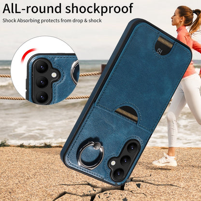 Samsung Galaxy A24 4G Calf Texture Phone Case with Card Slot & Ring Holder - Durable & Stylish Protection