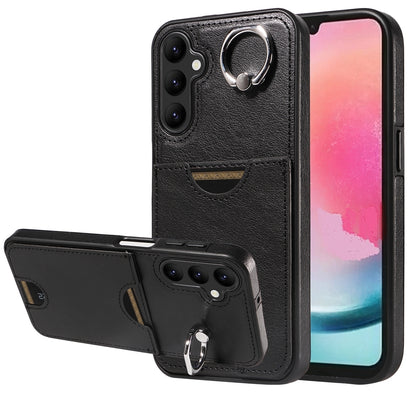 Samsung Galaxy A24 4G Calf Texture Phone Case with Card Slot & Ring Holder - Durable & Stylish Protection