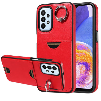 Samsung Galaxy A23 Calf Texture Phone Case with Card Slot & Ring Holder - Durable & Stylish Protection