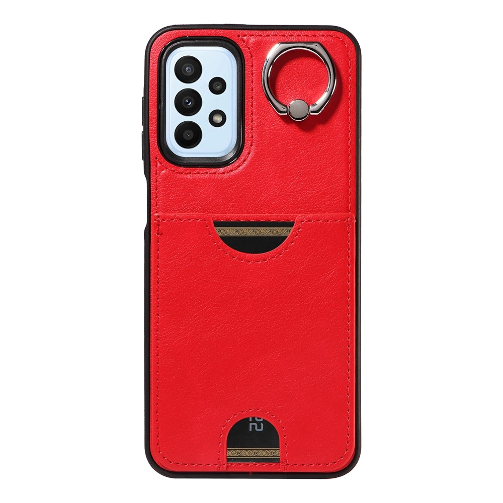Samsung Galaxy A23 Calf Texture Phone Case with Card Slot & Ring Holder - Durable & Stylish Protection