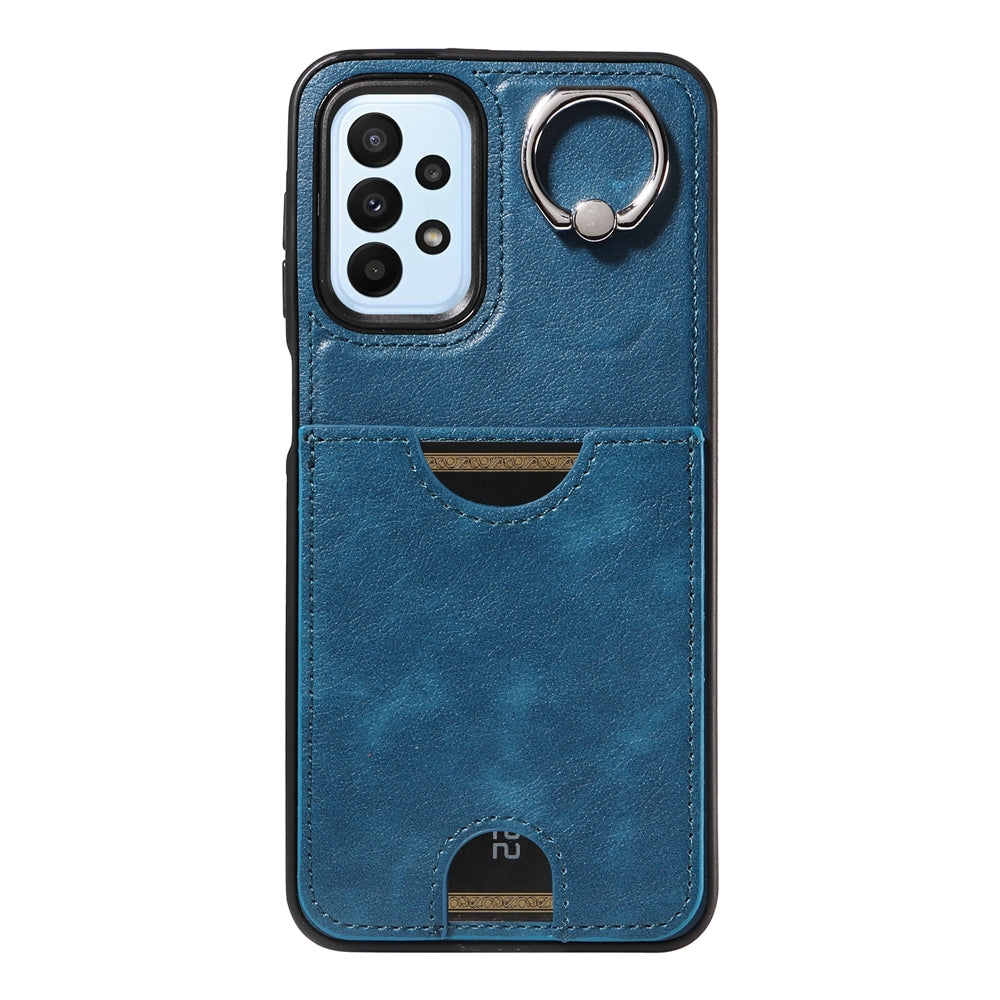 Samsung Galaxy A23 Calf Texture Phone Case with Card Slot & Ring Holder - Durable & Stylish Protection