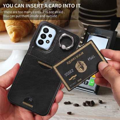 Samsung Galaxy A23 Calf Texture Phone Case with Card Slot & Ring Holder - Durable & Stylish Protection