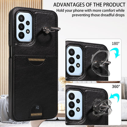 Samsung Galaxy A23 Calf Texture Phone Case with Card Slot & Ring Holder - Durable & Stylish Protection
