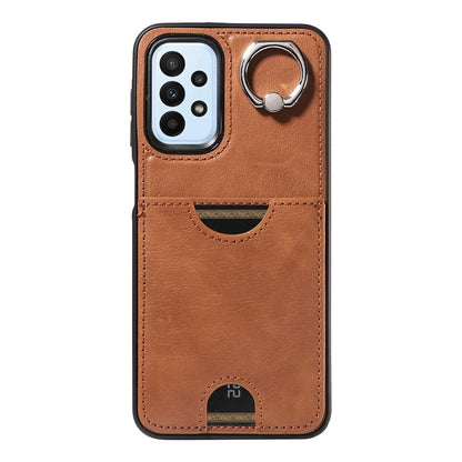 Samsung Galaxy A23 Calf Texture Phone Case with Card Slot & Ring Holder - Durable & Stylish Protection