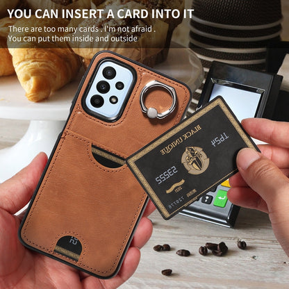 Samsung Galaxy A23 Calf Texture Phone Case with Card Slot & Ring Holder - Durable & Stylish Protection
