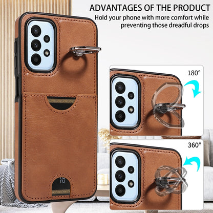 Samsung Galaxy A23 Calf Texture Phone Case with Card Slot & Ring Holder - Durable & Stylish Protection