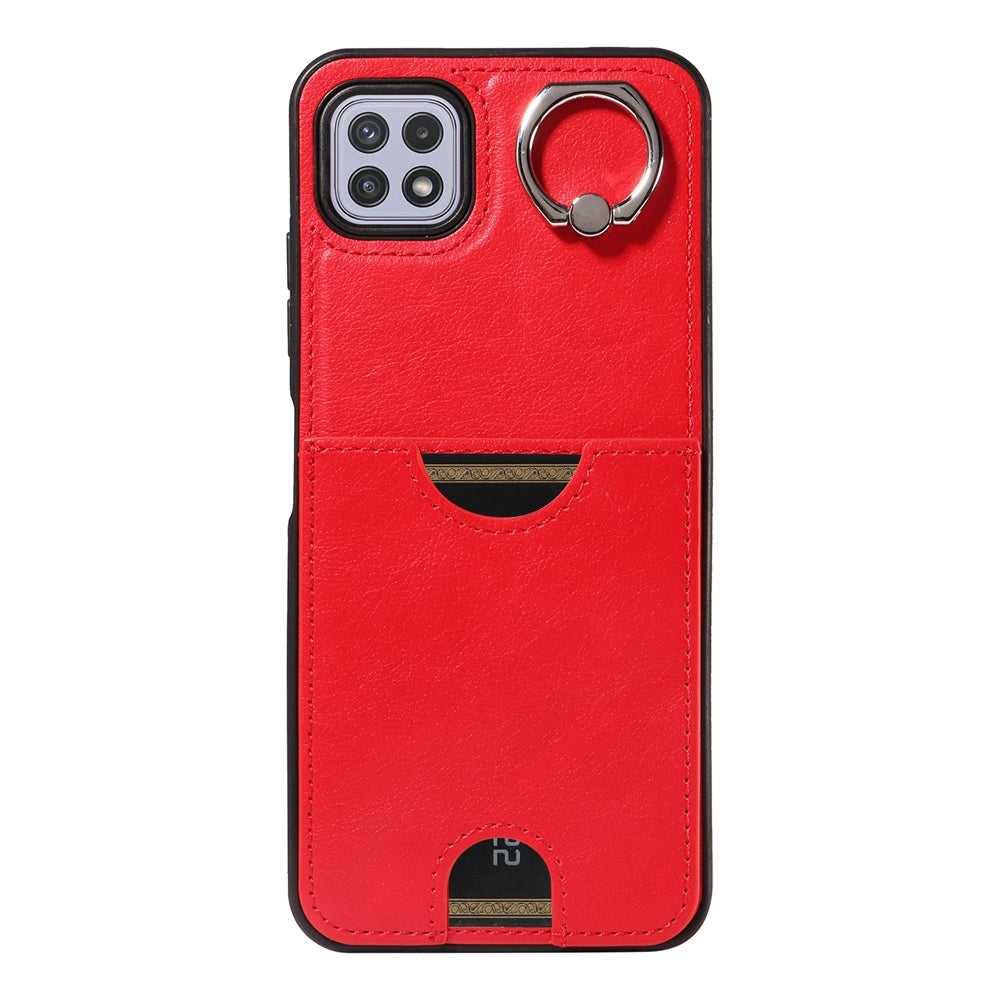 Samsung Galaxy A22 5G Calf Texture Phone Case with Card Slot & Ring Holder - Durable & Stylish Protection