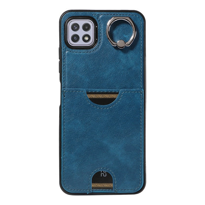 Samsung Galaxy A22 5G Calf Texture Phone Case with Card Slot & Ring Holder - Durable & Stylish Protection