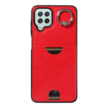 Samsung Galaxy A22 4G Calf Texture Phone Case with Card Slot & Ring Holder - Durable & Stylish Protection