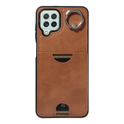 Samsung Galaxy A22 4G Calf Texture Phone Case with Card Slot & Ring Holder - Durable & Stylish Protection