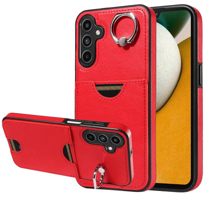 Samsung Galaxy A15 Calf Calf Texture Phone Case with Card Slot & Ring Holder - Durable & Stylish Protection