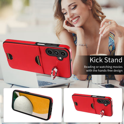 Samsung Galaxy A15 Calf Calf Texture Phone Case with Card Slot & Ring Holder - Durable & Stylish Protection