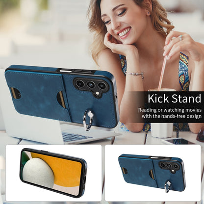 Samsung Galaxy A15 Calf Calf Texture Phone Case with Card Slot & Ring Holder - Durable & Stylish Protection