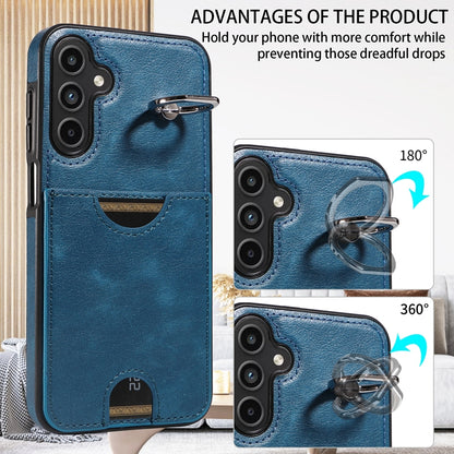 Samsung Galaxy A15 Calf Calf Texture Phone Case with Card Slot & Ring Holder - Durable & Stylish Protection