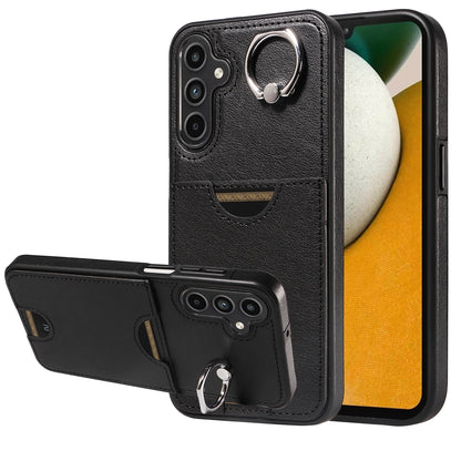 Samsung Galaxy A15 Calf Calf Texture Phone Case with Card Slot & Ring Holder - Durable & Stylish Protection