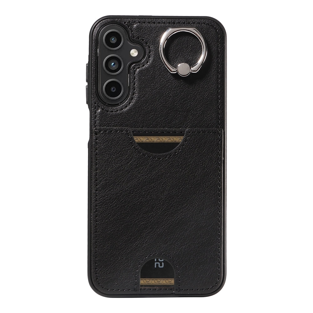 Samsung Galaxy A15 Calf Calf Texture Phone Case with Card Slot & Ring Holder - Durable & Stylish Protection
