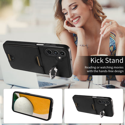 Samsung Galaxy A15 Calf Calf Texture Phone Case with Card Slot & Ring Holder - Durable & Stylish Protection