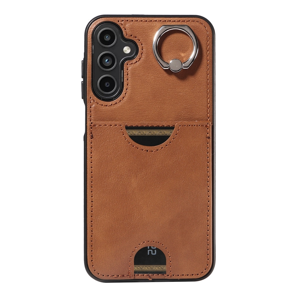 Samsung Galaxy A15 Calf Calf Texture Phone Case with Card Slot & Ring Holder - Durable & Stylish Protection
