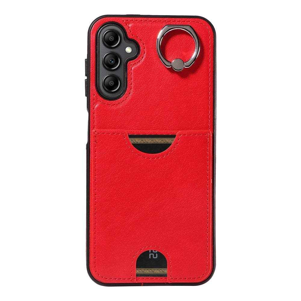 Samsung Galaxy A14 4G/5G Calf Texture Phone Case with Card Slot & Ring Holder - Durable & Stylish Protection